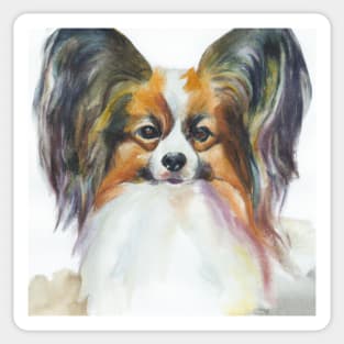 Papillon Watercolor Painting - Dog Lover Gifts Sticker